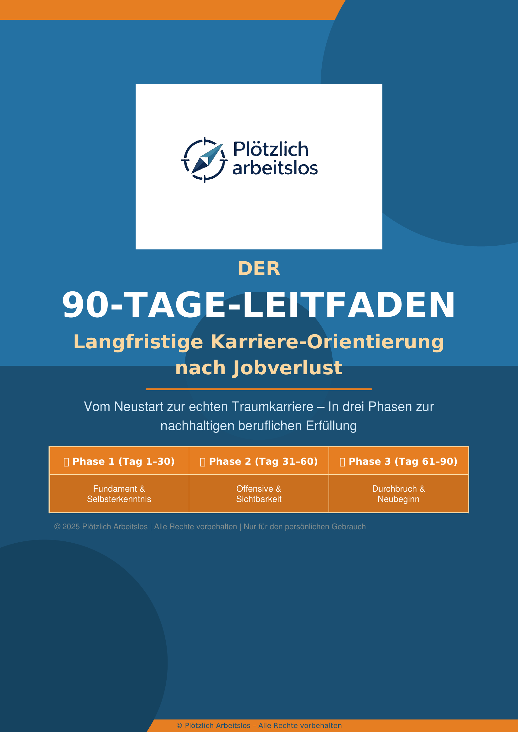 Cover des 90-Tage-Leitfadens – Plötzlich Arbeitslos: Dein 90-Tage-Notfallplan für die Karriere-Neuorientierung