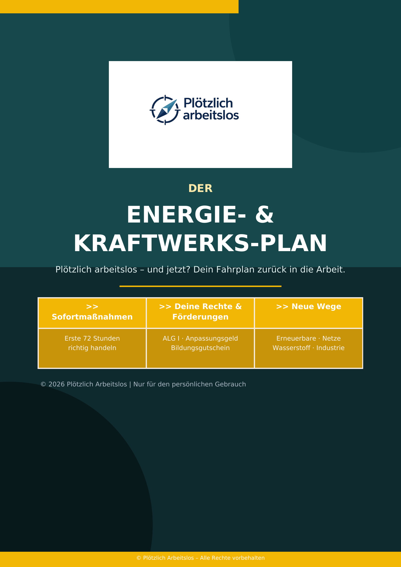 Plötzlich arbeitslos im Kraftwerk – Dein 30-Tage-Notfallplan