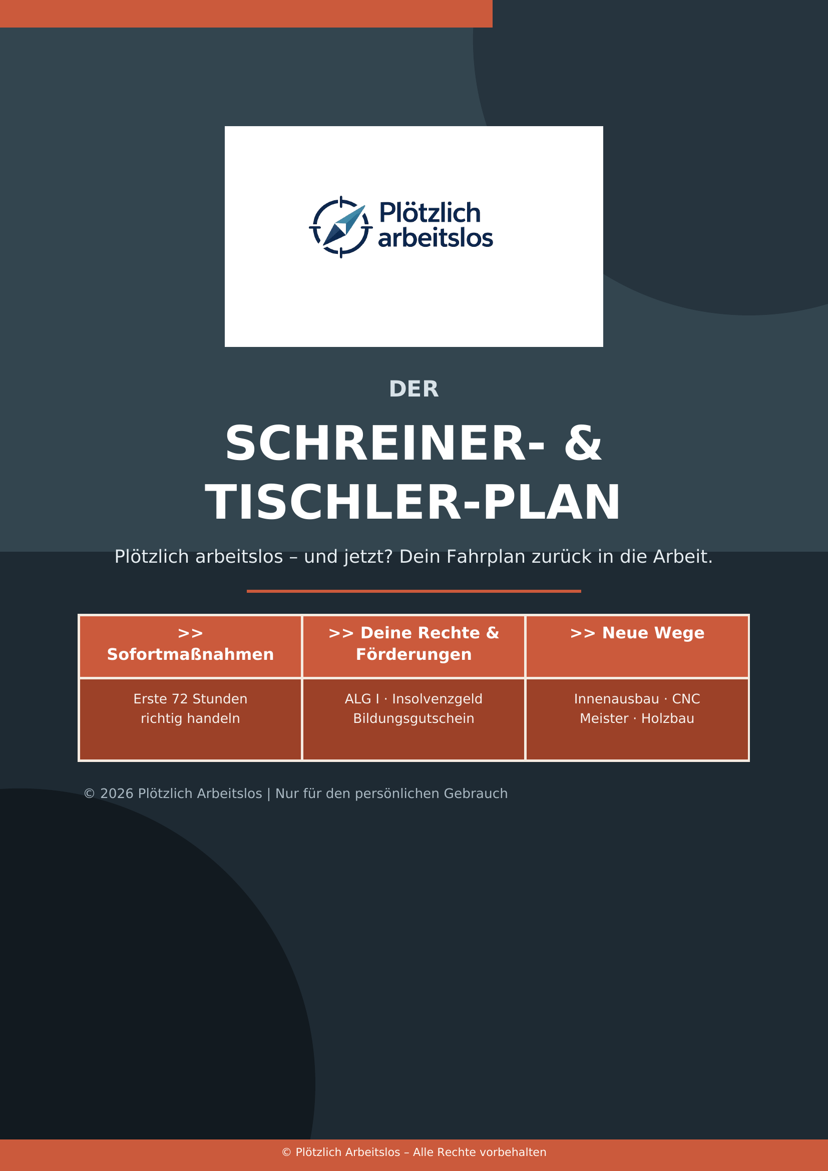 Plötzlich arbeitslos als Schreiner – Dein 30-Tage-Notfallplan