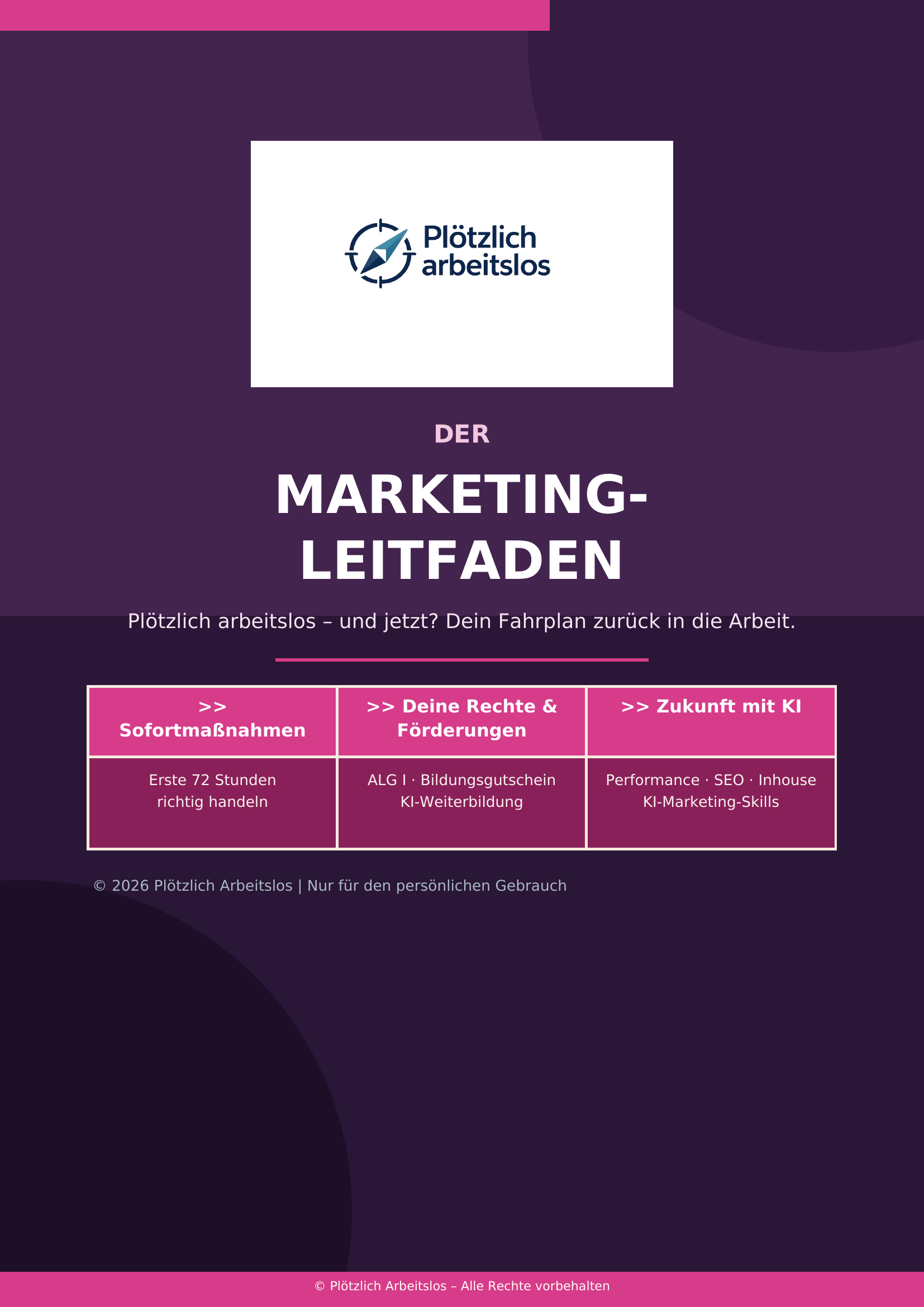 Plötzlich arbeitslos im Marketing – Dein 30-Tage-Notfallplan