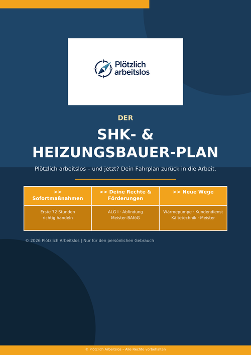 Cover Leitfaden Plötzlich arbeitslos als Anlagenmechaniker SHK / Heizungsbauer – 30-Tage-Notfallplan